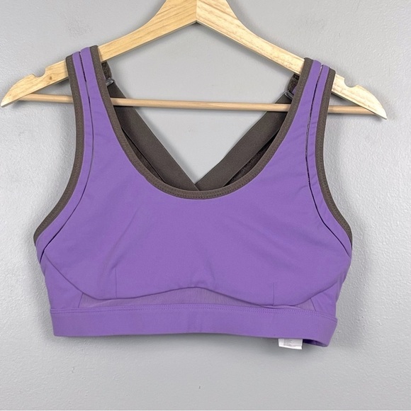 Fabletics purple & brown crossback adjustable straps sports bra, medium. - Picture 1 of 6